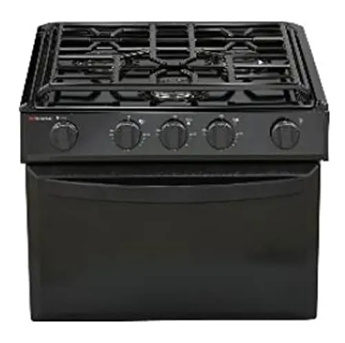 Suburban 3504A Standard Rv Range – 17" Oven With Black Top/Door And Piezo Ignition 1