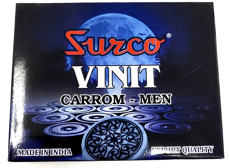Surco Vinit Wooden Carrom Coin Set – Natural Finish, Standard Size & Weight For Competitive Play 1
