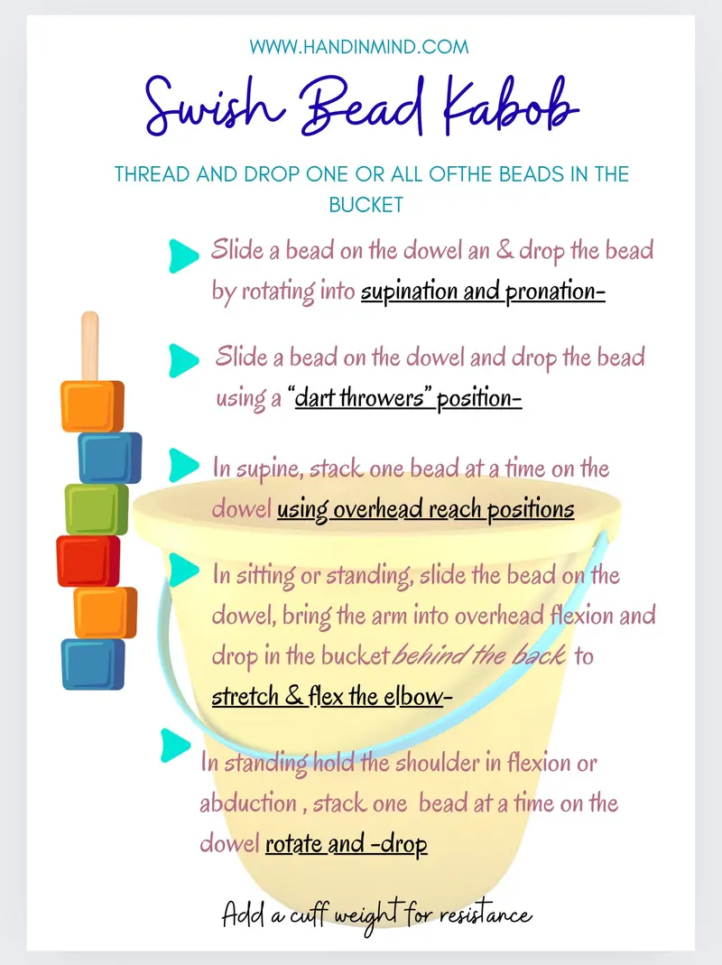 Swish Bead Kabob – Hand Therapy Sensory Tool 1