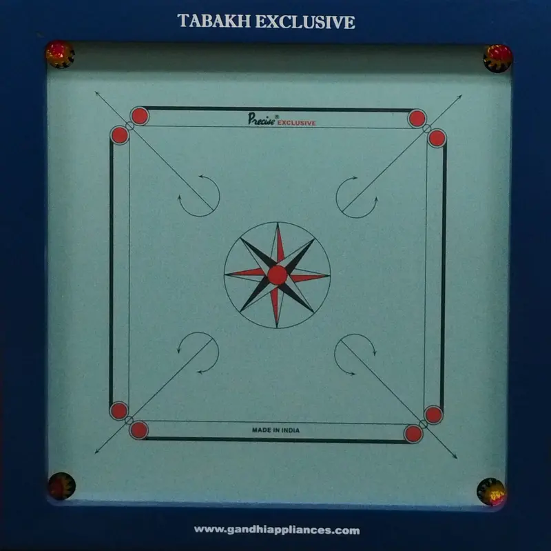 Tabakh 20Mm Professional Carrom Board Set – Includes Coins, Striker, Powder, Open-Box Pickup Only 1