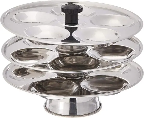 Tabakh Lightweight 3-Rack Baby Mini Idli Stand – 15-Cavity Design 1