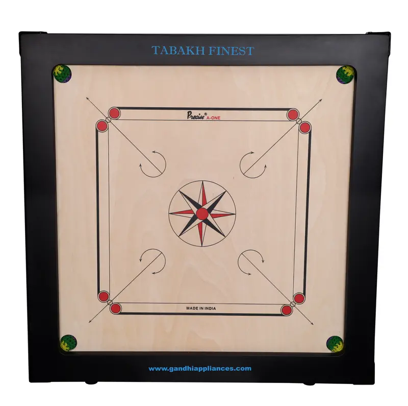Tabakh Premium Carrom Board Set – 12Mm Plywood Board With Coins, Striker & Powder (Open Box, Store Pickup) 1