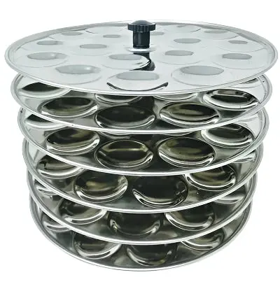 Tabakh Stainless Steel 6-Tier Mini Idli Steamer For Pressure Cookers – 108-Cavity Design 1