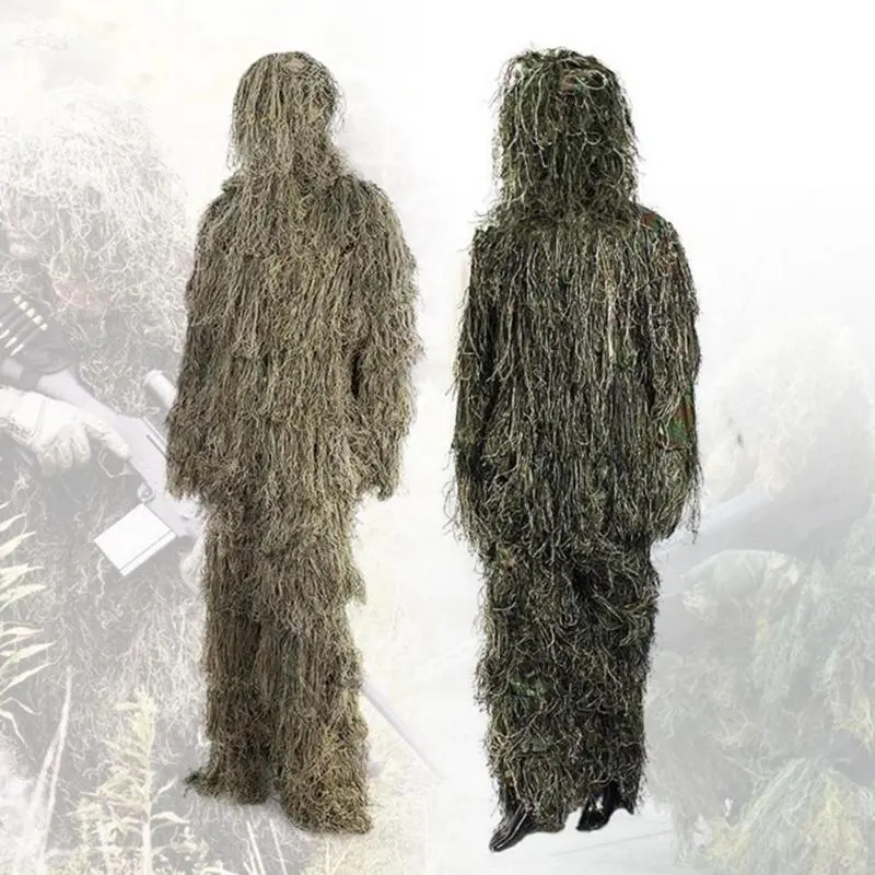 Tactical Camouflage Ghillie Suit – Sniper-Grade Aerial Hunting Outfit With Carry Bags 1