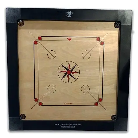 Taj Deluxe 8Mm Carrom Board Set – Includes Coins, Striker & Powder 1
