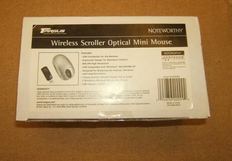 Targus Nw05Wm Wireless Optical Mini Mouse With Scrolling – Paum005, Brand New 1