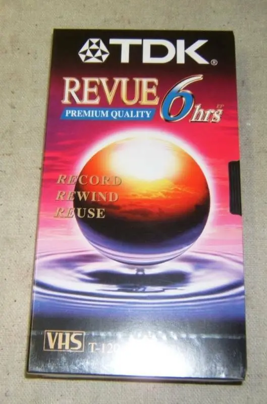 Tdk Premium Vhs T-120Rvbh Cassette – 6-Hour Ep Mode, Revue Series – Sealed 1