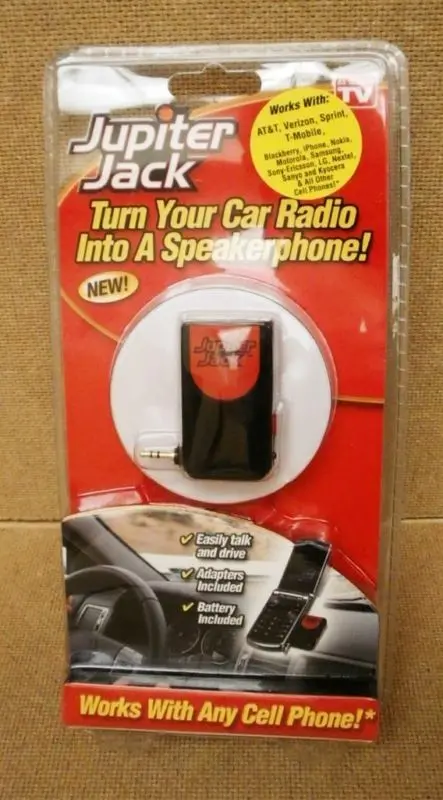 Telebrands Jupiter Jack Hands-Free Car Adapter: Converts Radio To Speakerphone – Brand New 1