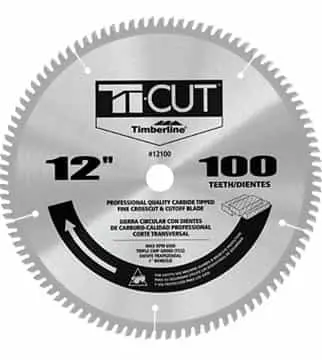 Timberline 12100 Ti-Cut Circular Saw Blade — 12" X 100T, Tcg Grind, 1" Arbor 1