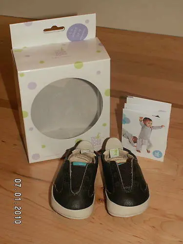 Tip Toey Joey Boy Nifty Infant Shoes In Brown, White & Blue – Size 3–6 Months (Pre-Owned) 1