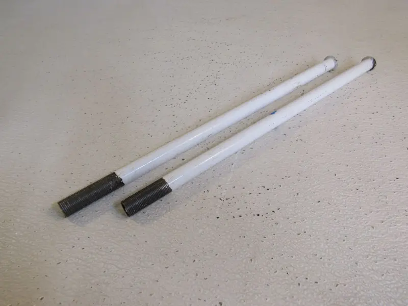 Two-Piece 16-Inch Pendant Suspension Rod Kit – White/Brown, Used 1