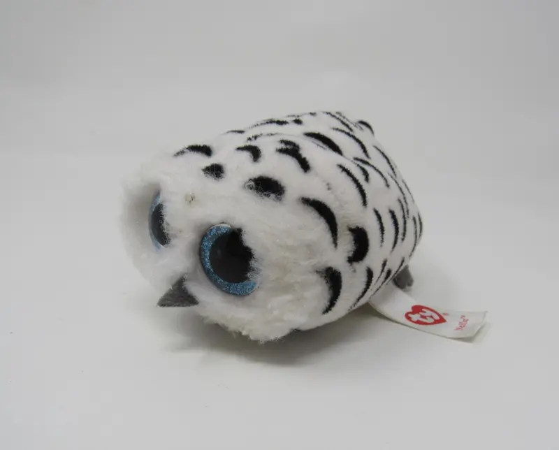 Ty Teenie Beanie Baby Nellie – White And Black Owl Design Plush Toy With Polyester Fill (Pre-Owned) 1
