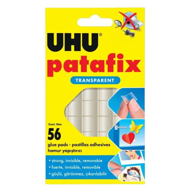 Uhu Patafix Transparent Adhesive Pads – Reusable 56-Pad Pack For Temporary Mounting 1