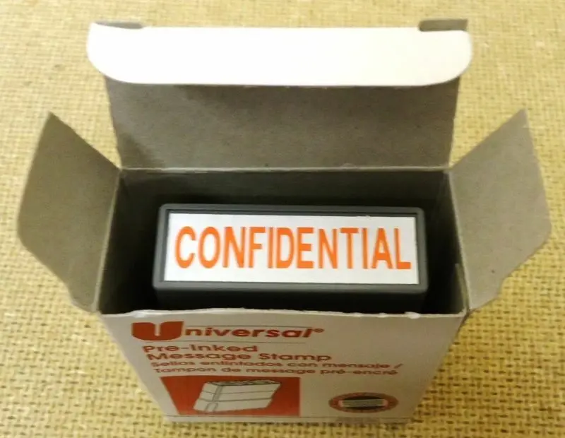 Universal Red Pre-Inked Confidential Stamp – Professional Desktop Message Tool – Unused 1