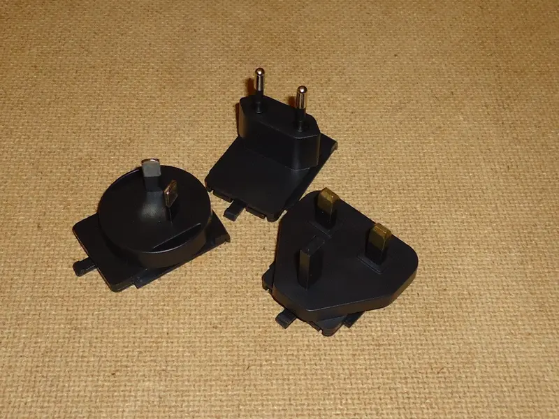 Universal Travel Adapter Bundle – Compact Black Plastic And Metal Plug Set 1