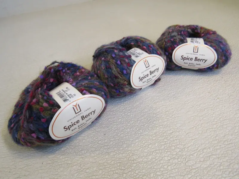 Universal Yarn Spice Berry Novelty Yarn – 3 Balls, Multicolored, 92 Yards Each, New 1