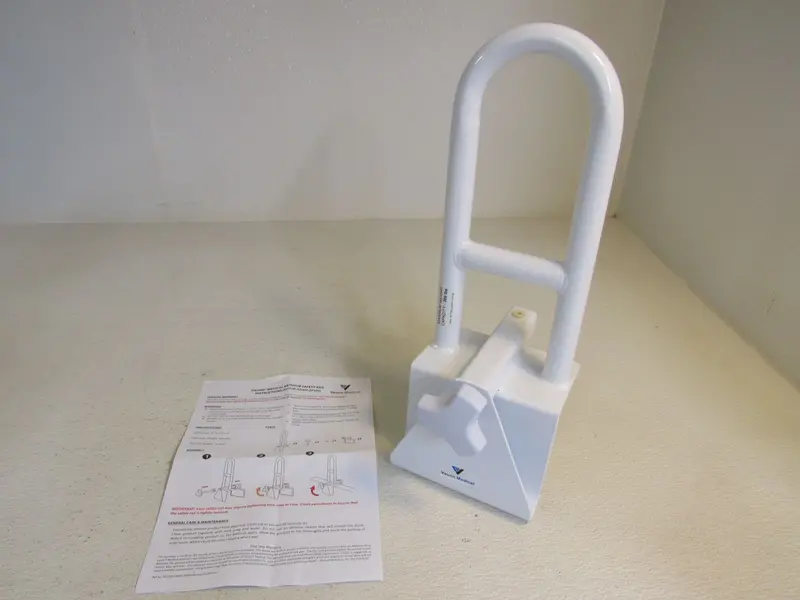 Vaunn Medical Shower Grab Bar And Bathtub Safety Rail – White, 300-Lb Capacity 1