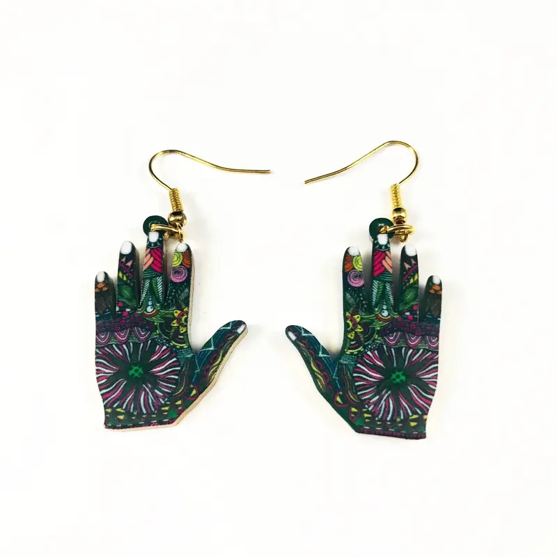 Vibrant Hand-Themed Earrings For Occupational Therapy 1