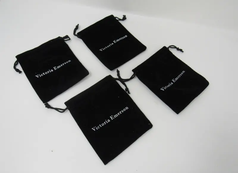 Victoria Emerson Jewelry Gift Bags – Set Of 4 Black Pouches (Used) 1