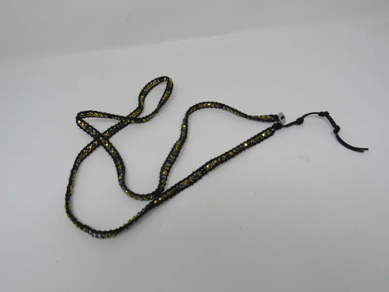 Victoria Emerson Wrap Bracelet – Gold And Light Brown Beads (Adult Female, Used) 1