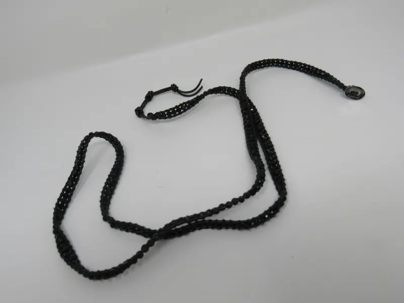 Victoria Emerson Wrap Bracelet – Solid Black Beaded Design (Adult Female, Used) 1