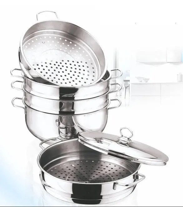 Vinod 5-Tier Stainless Steel Steam Cooker – 10-Inch Manti/Momo Steamer With Lid 1