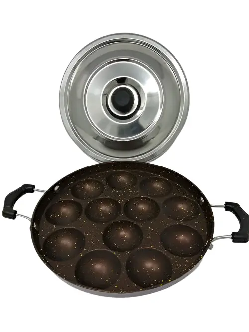 Vinod Appam-Patram Paniyaram Pan – Non-Stick With Steel Lid 1