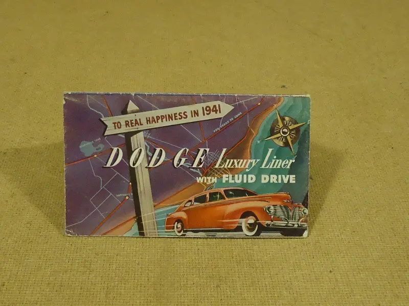 Vintage 1940S Dodge Brochure – 19 X 13.5 Inch Yellow/Red Luxury Liner Paper Collectible 1