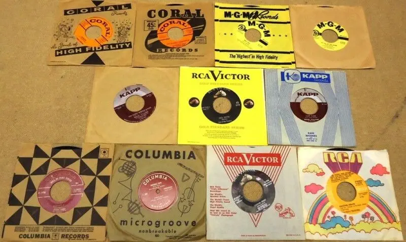 Vintage 7-Inch Vinyl Singles Lot – Coral, Mgm, Kapp, Columbia, Rca Victor (11 Records, Used) 1