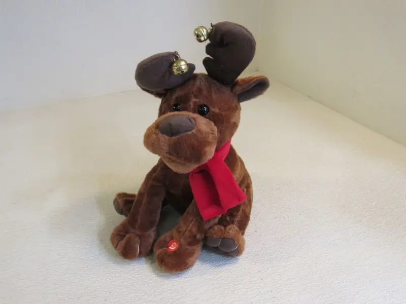Vintage Animated Christmas Moose Plush Toy – Plays Holiday Music, Dancing Motion – Model 108-011923 (Pre-Owned) 1