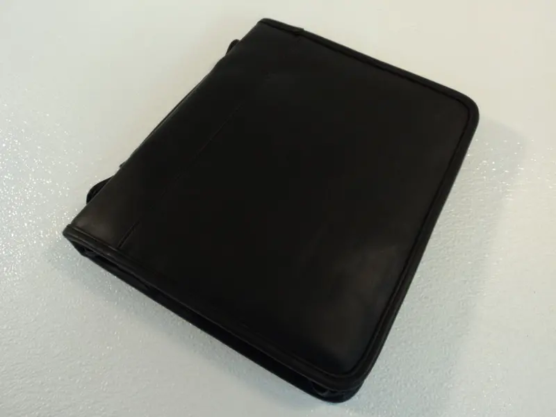 Vintage Leatherette Personal Organizer – Black, Faux Leather, Includes Pen Slots & Memo Pockets 1