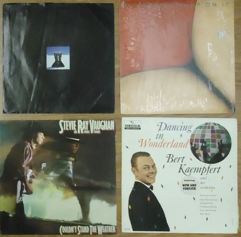 Vintage Vinyl Lp Bundle: Stevie Ray Vaughan, Bert Kaempfert, Three Little Words, Montrose – Set Of 4 Used Albums 1