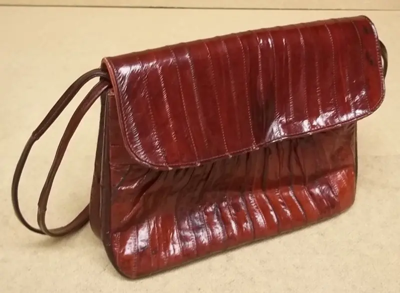 Vinyl Crossbody Purse For Women – Burgundy Red, 10" X 8" X 3" Compact Design 1