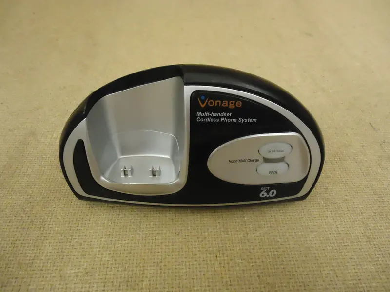 Vonage Md6400 Cordless Phone Base – Black/Silver Charging Cradle Stand 1