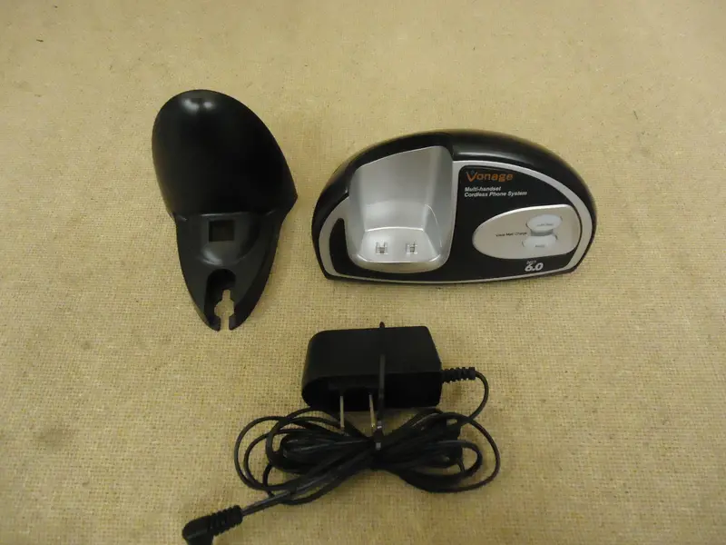 Vonage Md6400 Dect 6.0 Cordless Phone Base – Black/Silver Digital Handset Station 1