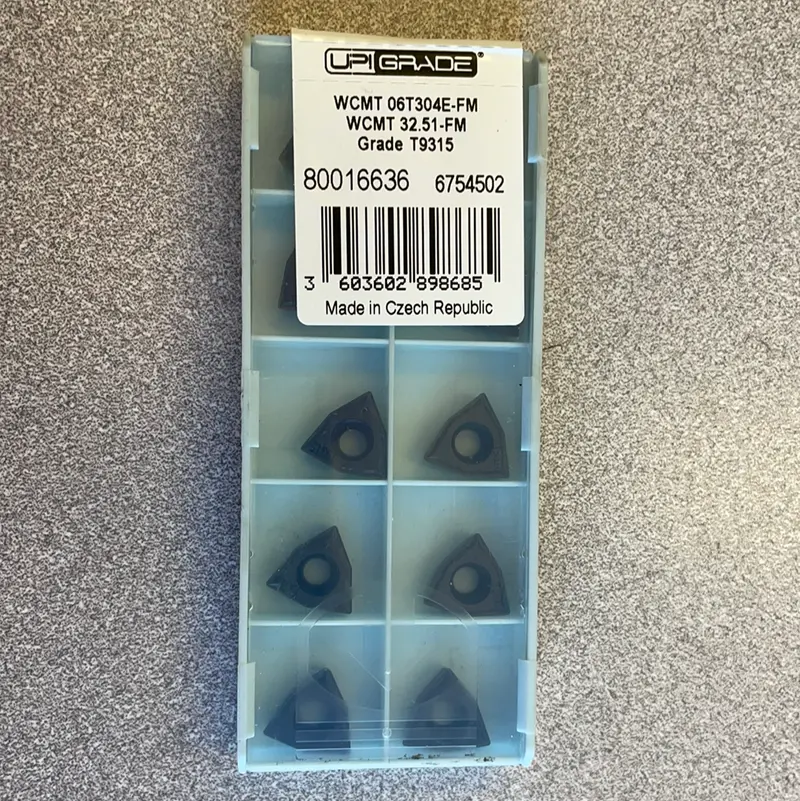 Wcmt 06T304-Fm Indexable Insert — Iso Code Wcmt, Grade T9315, For Milling Operations 1