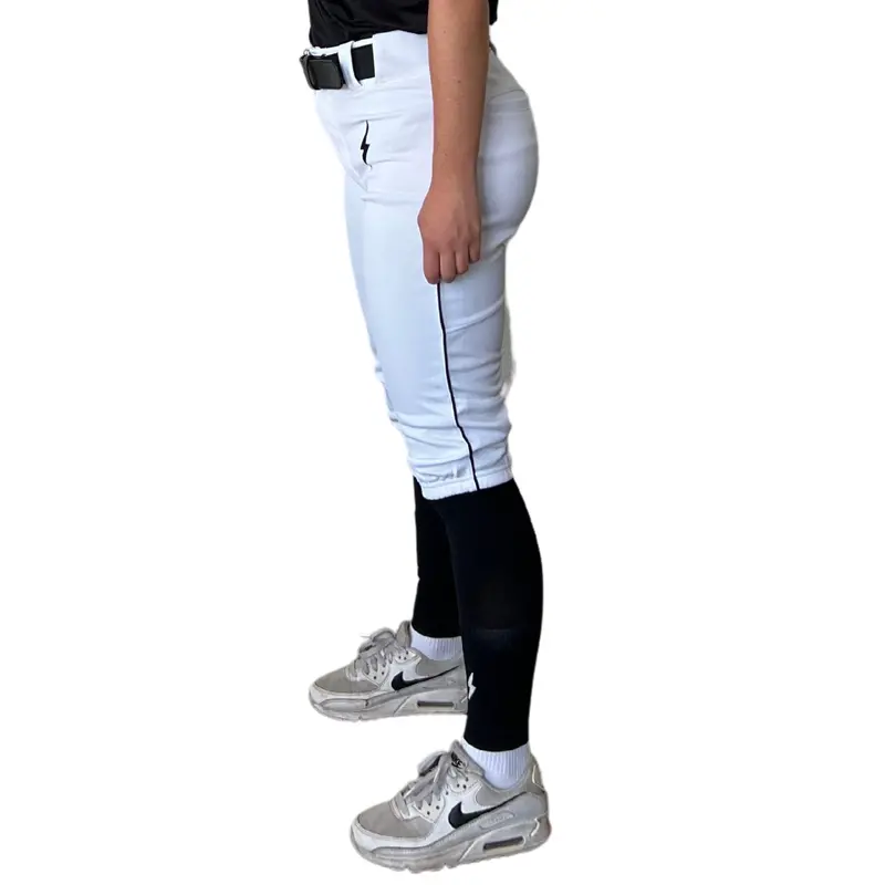 White-And-Black Piped Premium Pro Softball Knicker Pants 1