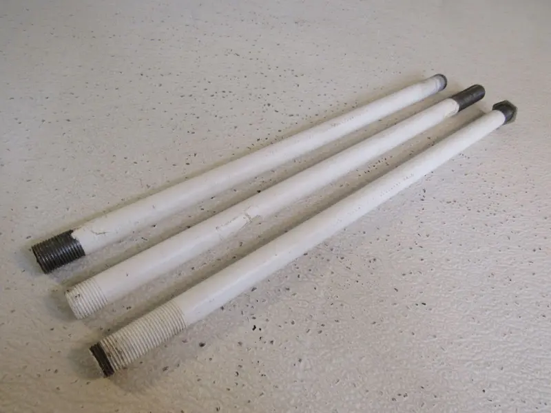 White/Silver Threaded Pendant Light Rods – 16-Inch Length, Pack Of 3 1