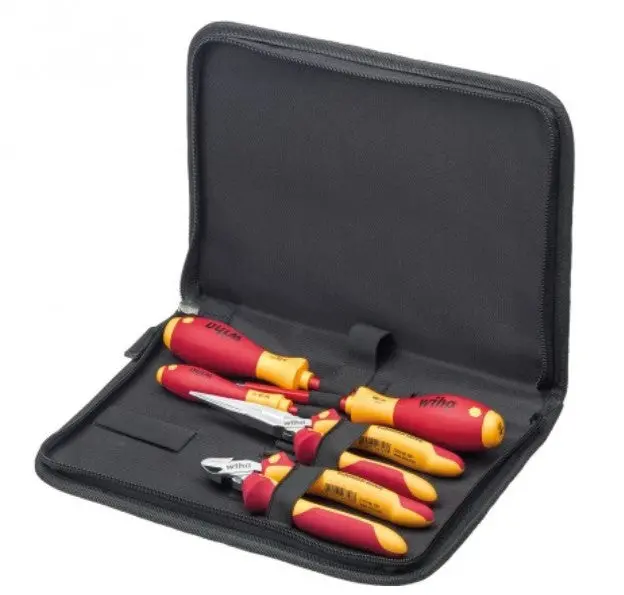Wiha 5-Piece Electrician’S Tool Set With Screwdrivers, Pliers & Carrying Case 1