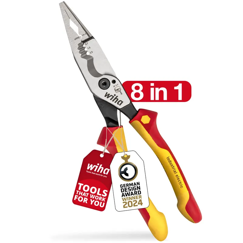 Wiha 8-In-1 Industrial Multifunction Pliers – Electrician-Grade Combination Tool 1