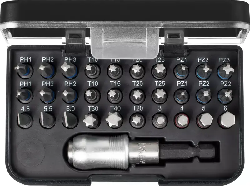 Wiha Standard 1/4" Bit Set – 31-Piece Mixed Collection With Belt Clip 1