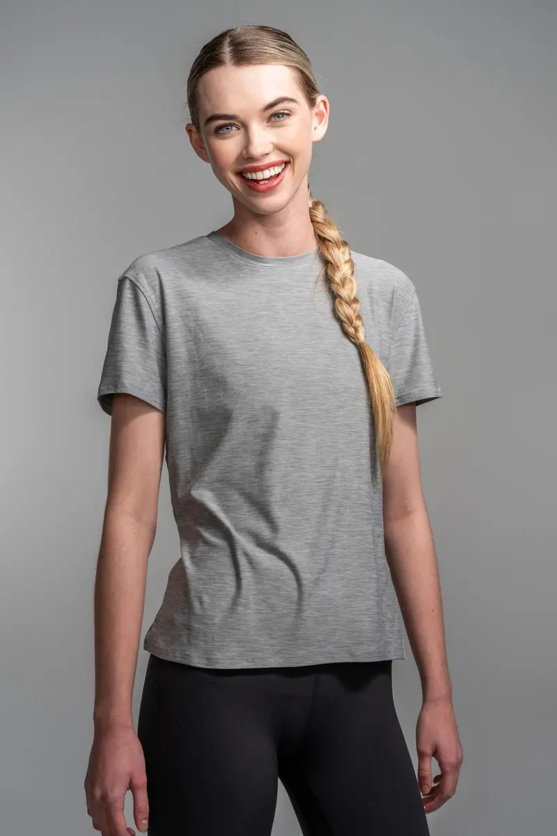 Women’S Grey Supersoft Short Sleeve Shirt 1