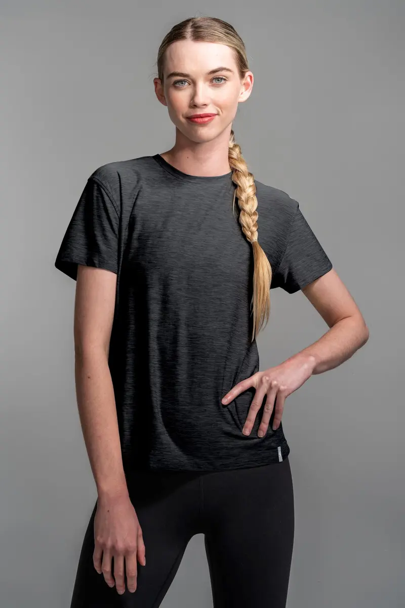 Women’S Supersoft Short Sleeve Top – Charcoal 1