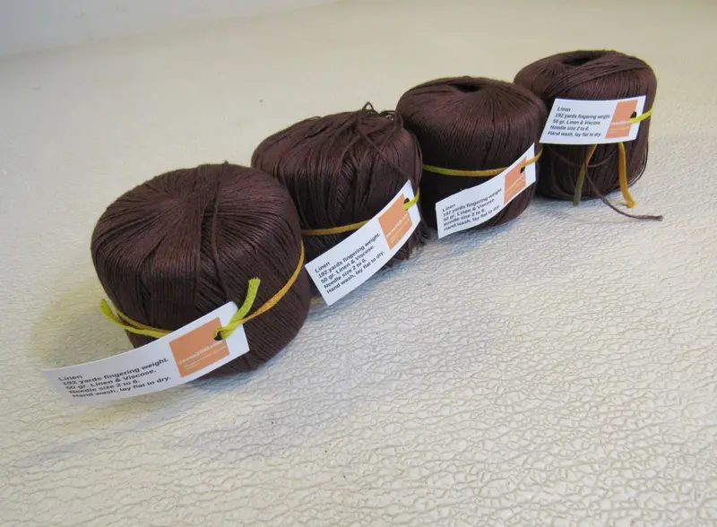 Yarnz2Go Linen-Viscose Fingering Yarn – Brown, 4 Balls, 192 Yards Each, New 1