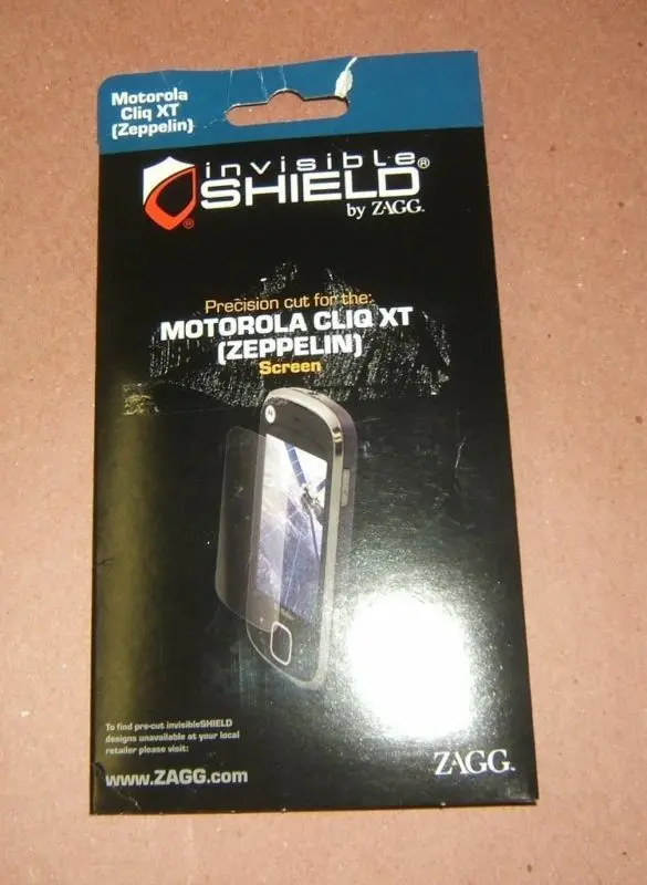 Zagg Invisibleshield For Motorola Cliq Xt (Zeppelin) – Military-Grade Screen Guard – Unopened 1