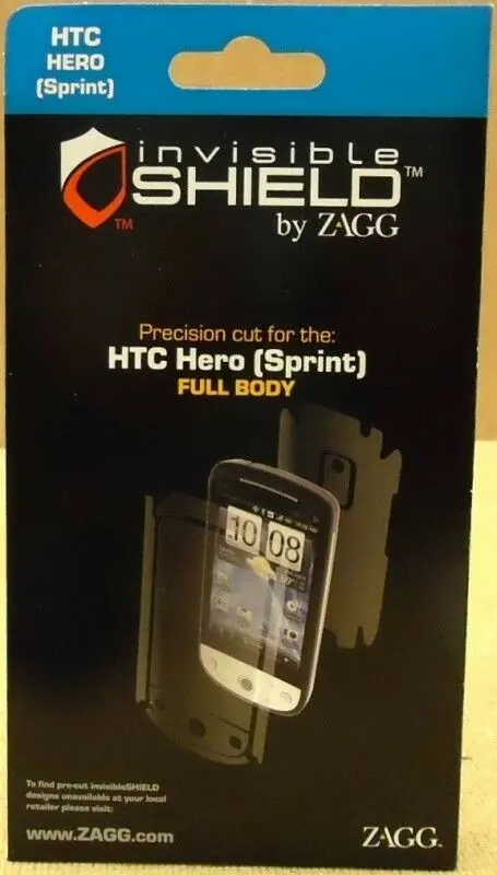 Zagg Invisibleshield Full-Body Armor For Htc Hero (Sprint) – Device-Wide Protection – New 1