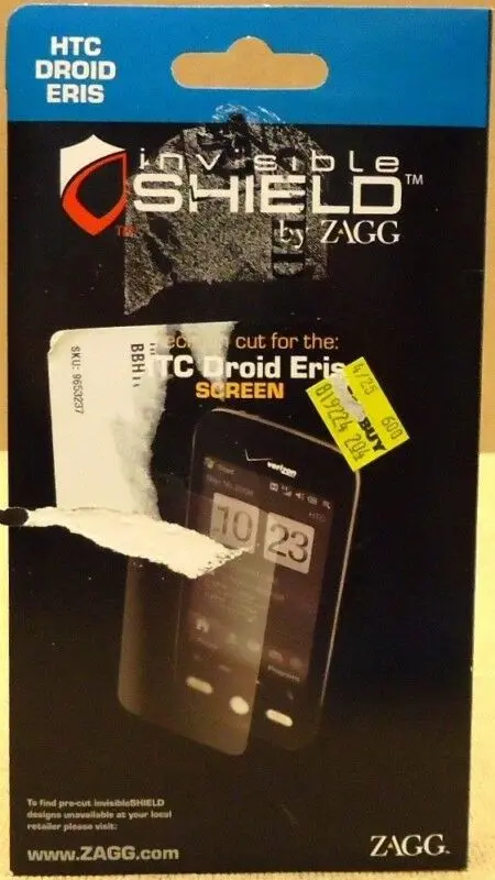 Zagg Invisibleshield Screen Protector For Htc Droid Eris – Precision-Cut Glass Alternative – Unused 1