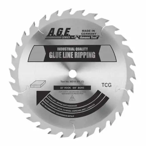 Age Glue-Line Saw Blade – 12" X 36T, Tcg Grind, 1" Arbor 1