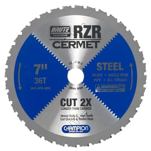 Champion Rzr-7-36-S 7" Cermet-Tipped Circular Saw Blade 1