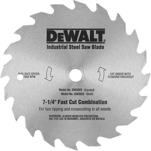 Dewalt Dw3326 Plywood Circular Saw Blade — 7-1/4-Inch, 140-Tooth, High-Gear Steel 1